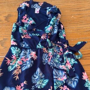 Floral Navy Kids Casual Dress